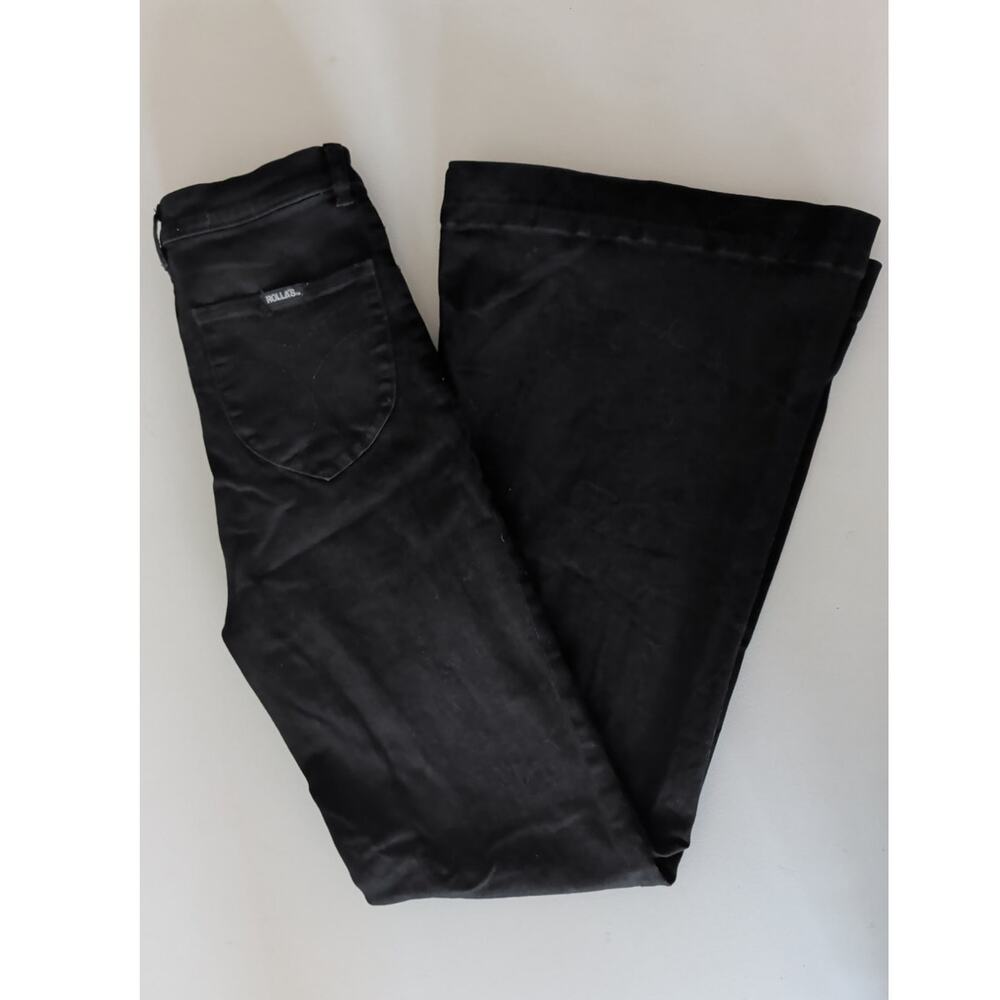 Rolla's Black Eastcoast Flare denim jeans high rise bell bottom 70s retro aussie